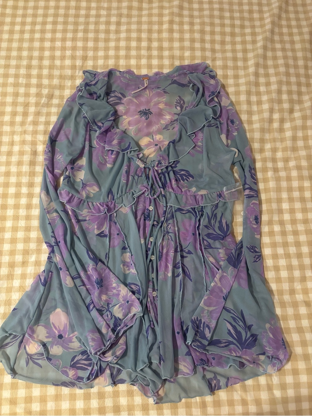 NWT Free People Mesh Longsleeve Blouse